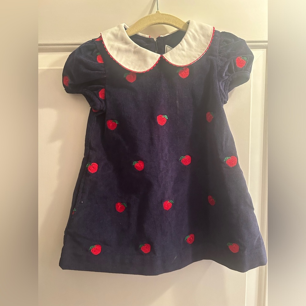 CPC navy dress with red apples. Size 18 mos. New with tags.